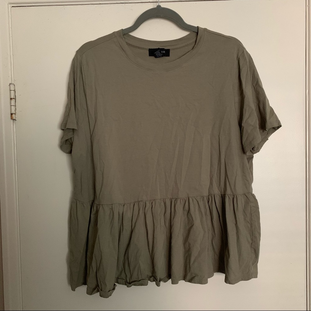 Olvie Green Peplum Top